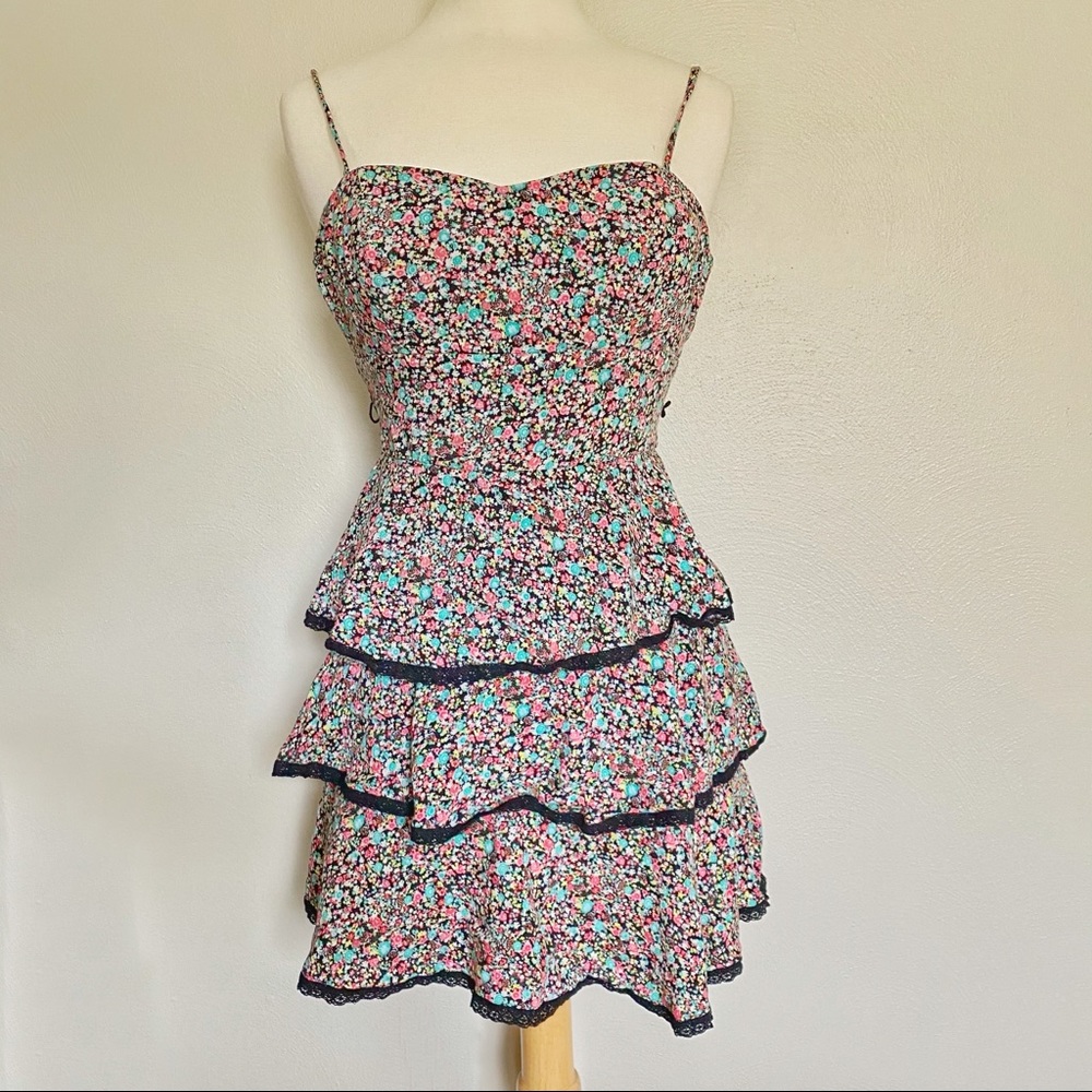 B Darlin Floral Tiered Summer Mini Dress